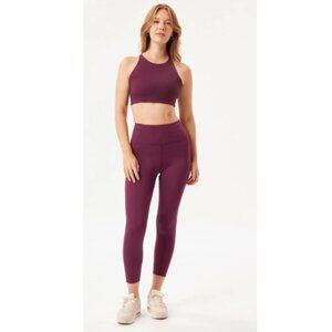 Girlfriend Collective High Waist Capri Leggings -- Plum